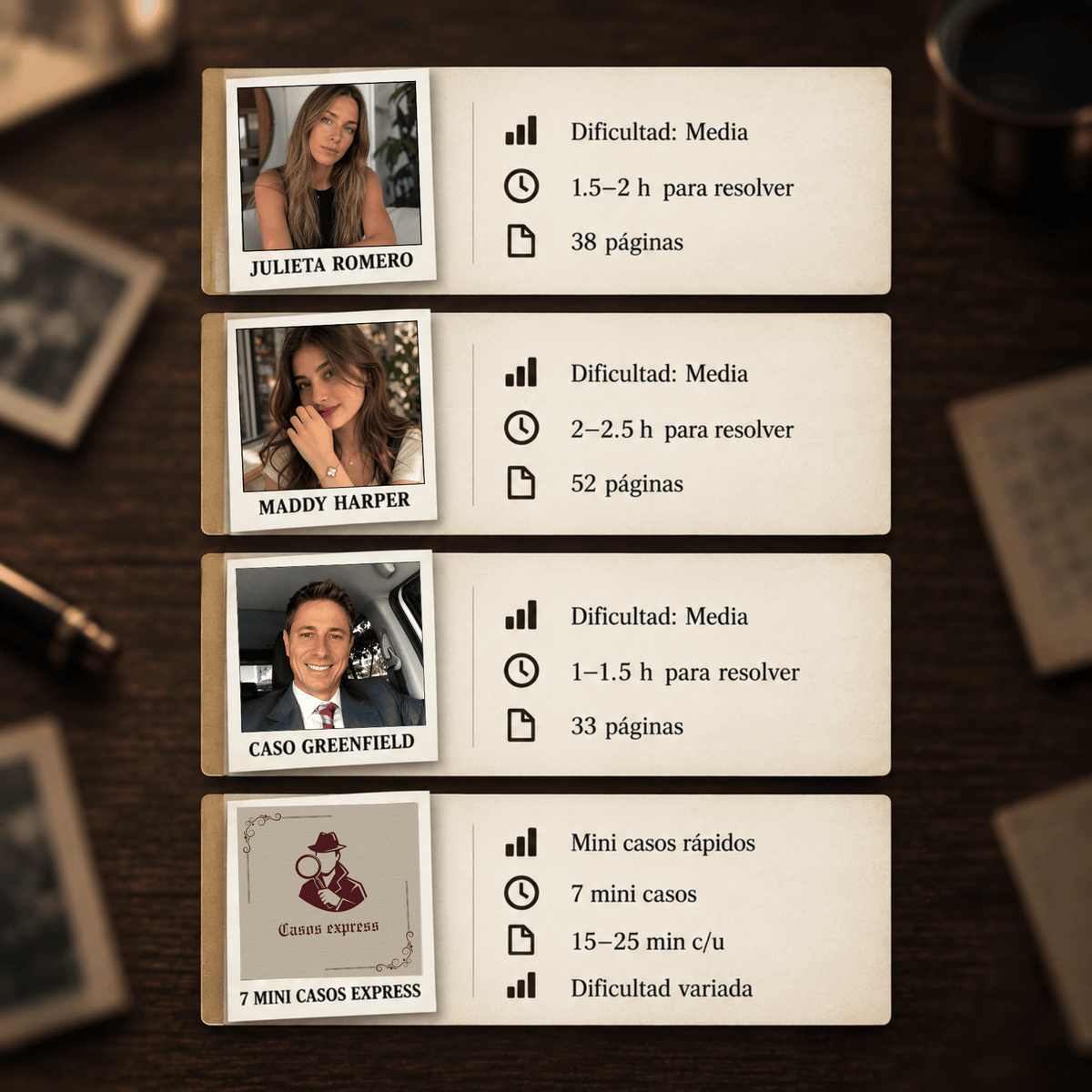 HOY 4X1 EN JUEGOS DE INVESTIGACIÓN: 3 CASOS REALES + 7 MINI CASOS EXPRESS🎁