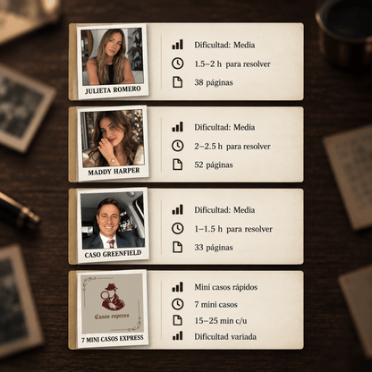 HOY 4X1 EN JUEGOS DE INVESTIGACIÓN: 3 CASOS REALES + 7 MINI CASOS EXPRESS🎁